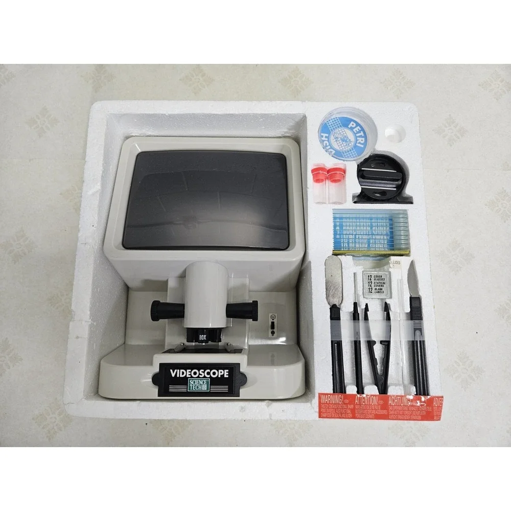 SCIENCE TECH VIDEOSCOPE LAB 36687 WITH 20X-40X 80x POWER PCS 8.75